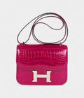 HMConstance 18 Rose Pourpre Shiny Alligator Palladium Hardware