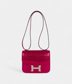 HMConstance 18 Rose Pourpre Shiny Alligator Palladium Hardware