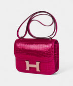 HMConstance 18 Rose Pourpre Shiny Alligator Palladium Hardware