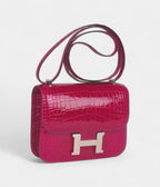 HMConstance 18 Rose Pourpre Shiny Alligator Palladium Hardware