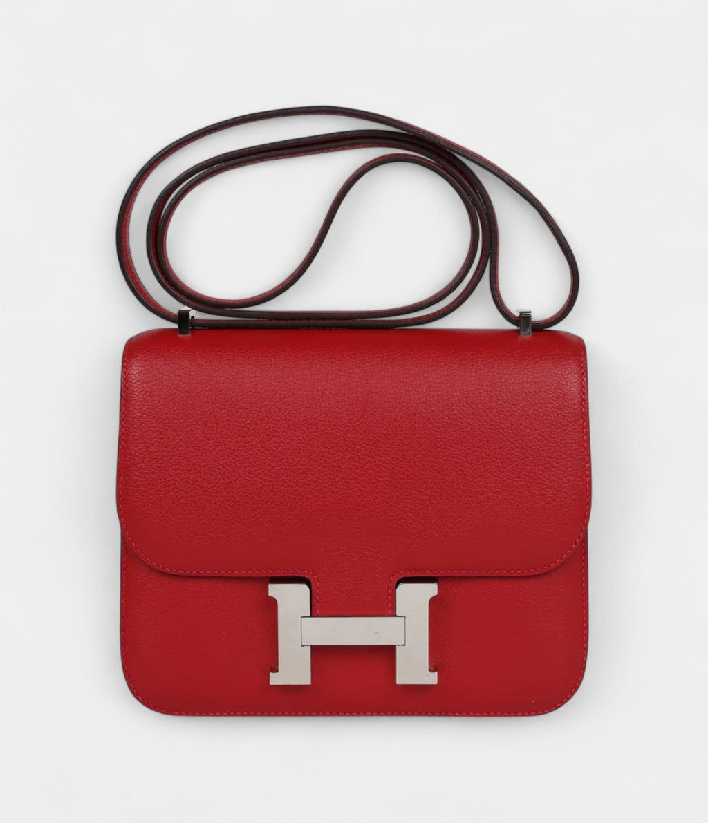 HMConstance 18 Rouge Casaque Evercolor Palladium Hardware