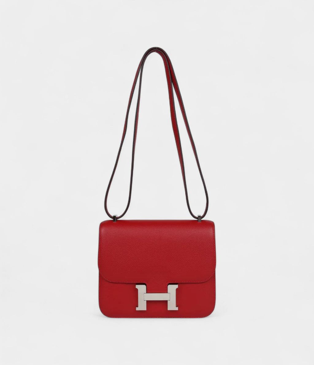HMConstance 18 Rouge Casaque Evercolor Palladium Hardware