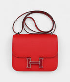 HMConstance 18 Rouge De Coeur Epsom Lacquered Palladium Hardware