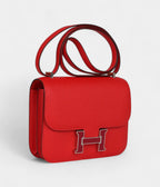 HMConstance 18 Rouge De Coeur Epsom Lacquered Palladium Hardware
