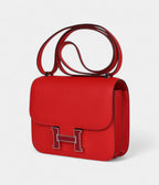 HMConstance 18 Rouge De Coeur Epsom Lacquered Palladium Hardware