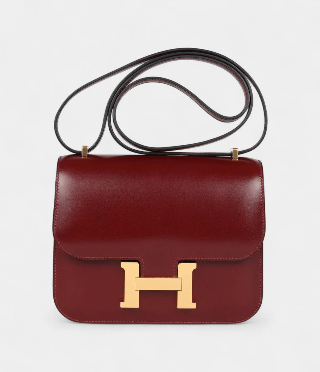 HMConstance 18 Rouge H Box Calfskin Gold Hardware