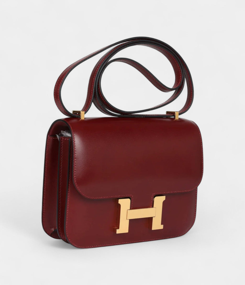 HMConstance 18 Rouge H Box Calfskin Gold Hardware
