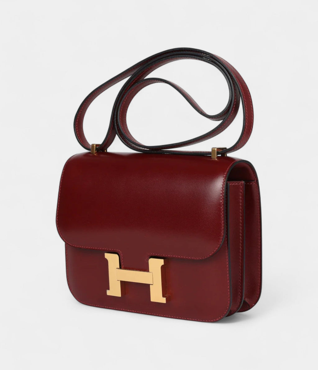 HMConstance 18 Rouge H Box Calfskin Gold Hardware