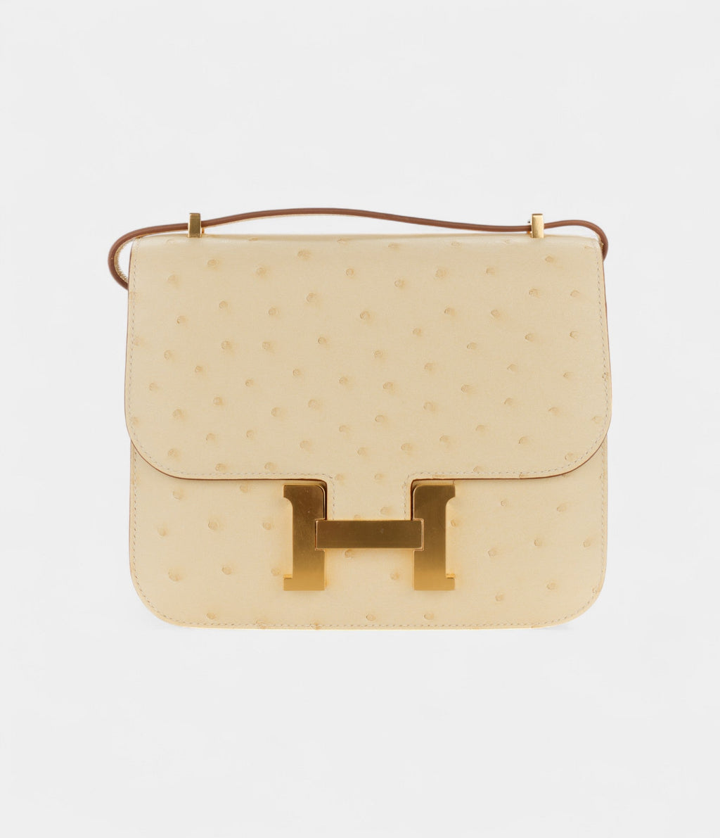 HMConstance 18 Vanille Ostrich Gold Hardware