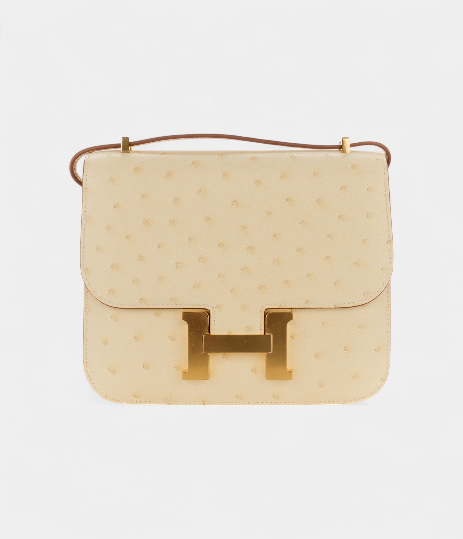 HMConstance 18 Vanille Ostrich Gold Hardware