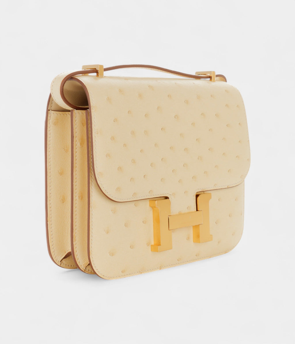 HMConstance 18 Vanille Ostrich Gold Hardware