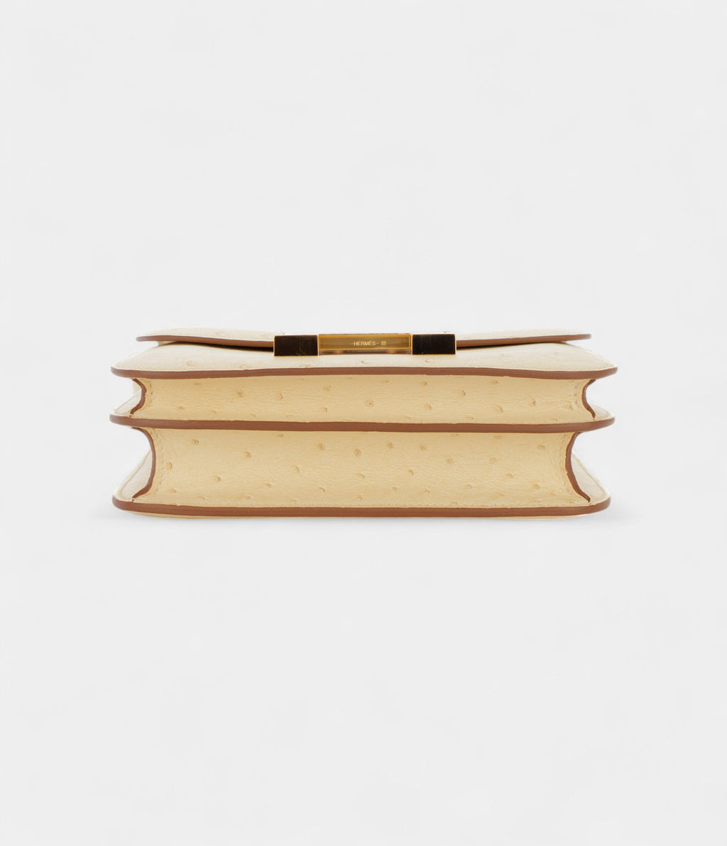 HMConstance 18 Vanille Ostrich Gold Hardware