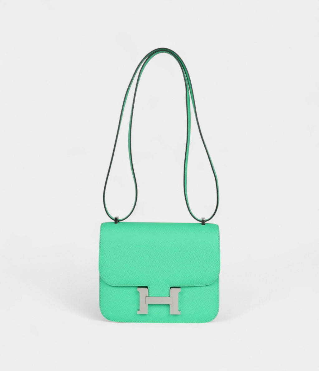 HMConstance 18 Vert Comics Epsom Palladium Hardware