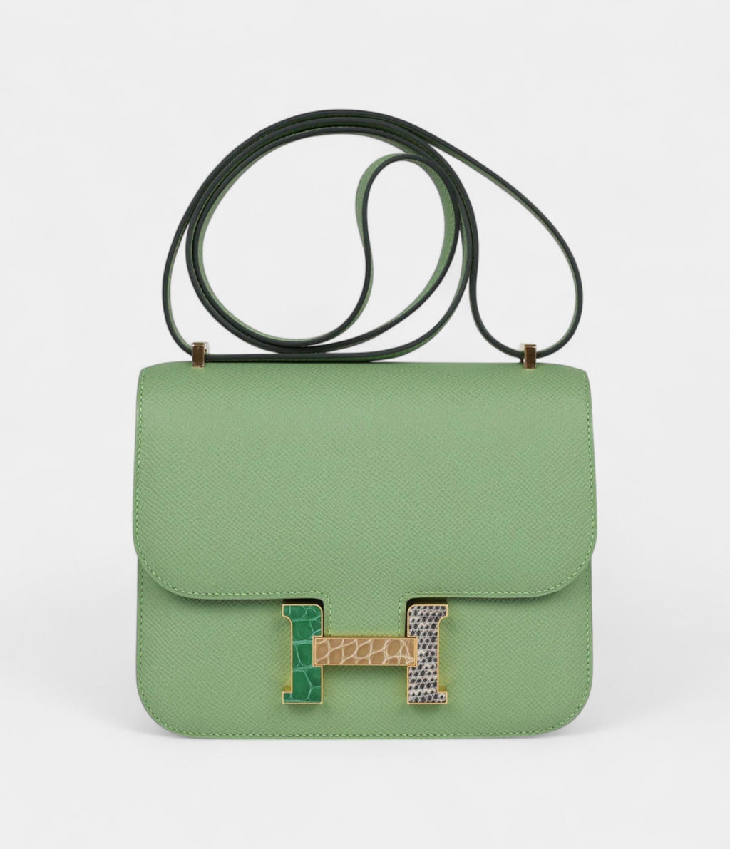HMConstance 18 Vert Criquet Epsom Marquette Hardware