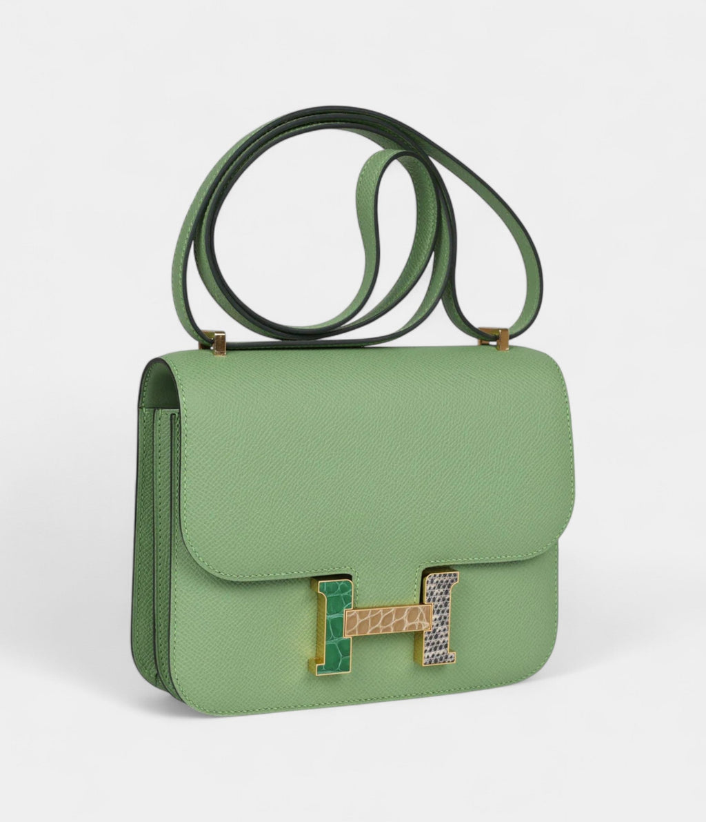 HMConstance 18 Vert Criquet Epsom Marquette Hardware