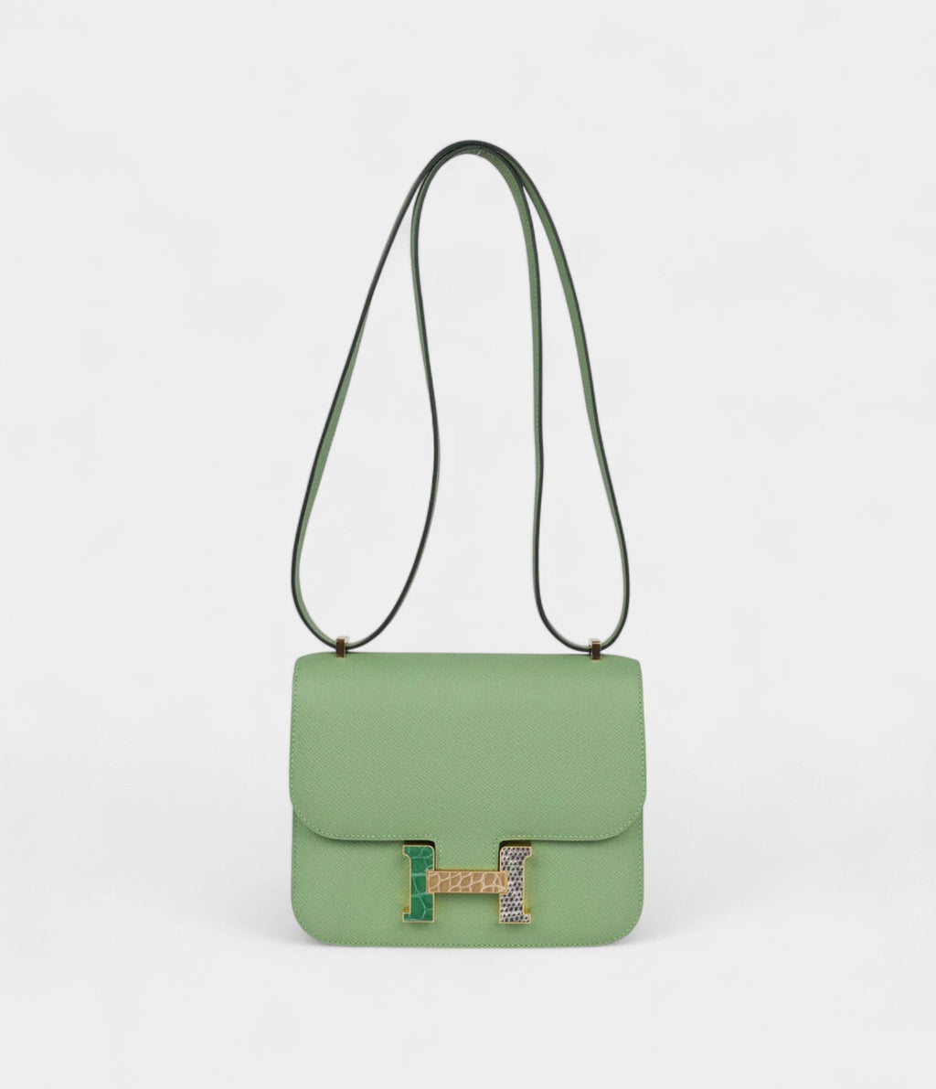 HMConstance 18 Vert Criquet Epsom Marquette Hardware