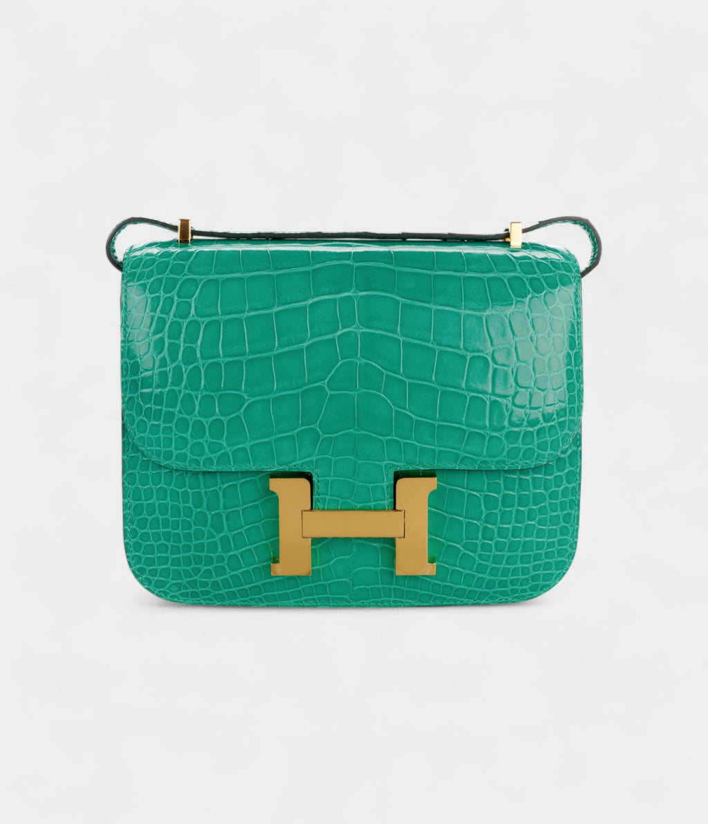 HMConstance 18 Vert Jade Shiny Alligator Gold Hardware