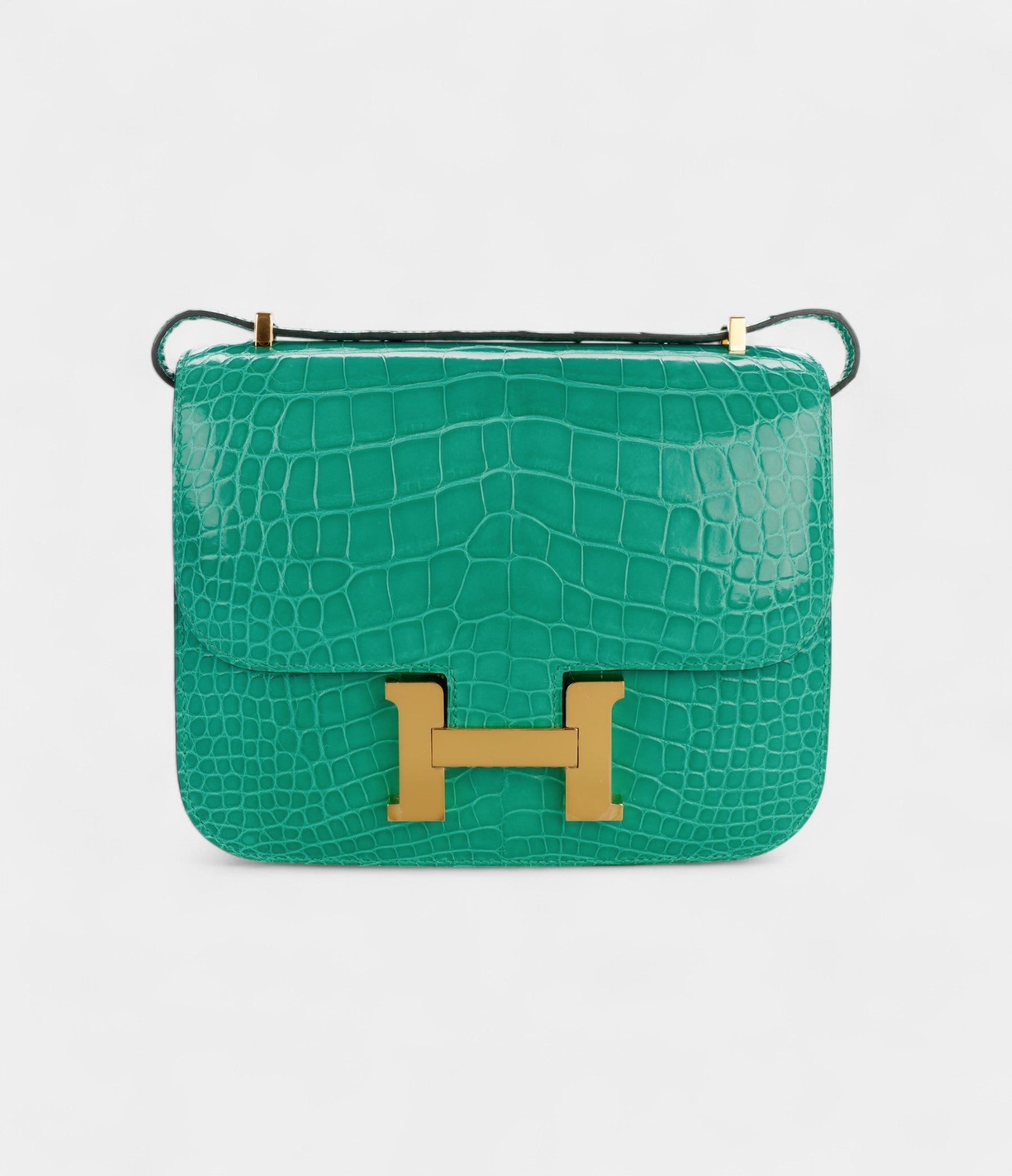 HMConstance 18 Vert Jade Shiny Alligator Gold Hardware