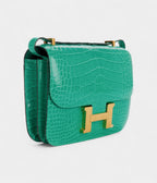 HMConstance 18 Vert Jade Shiny Alligator Gold Hardware