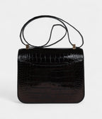 HMConstance 24 Black Shiny Alligator Rose Gold Hardware