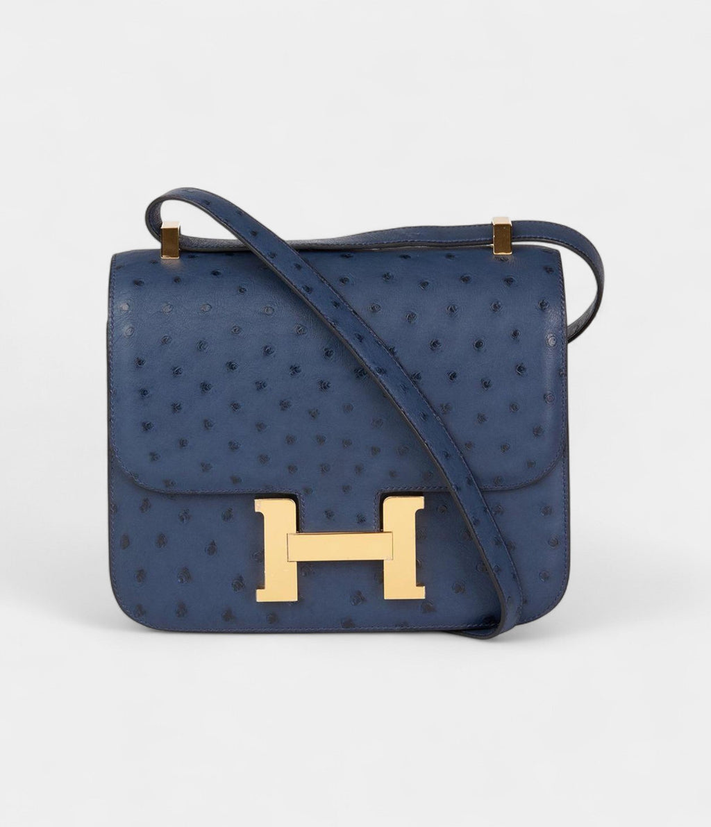 HMConstance 24 Bleu Malte Ostrich Leather Special