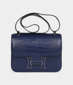 HMConstance 24 Bleu Saphir Matte Alligator Marquette Palladium Hardware