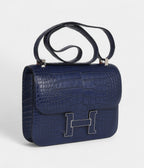 HMConstance 24 Bleu Saphir Matte Alligator Marquette Palladium Hardware