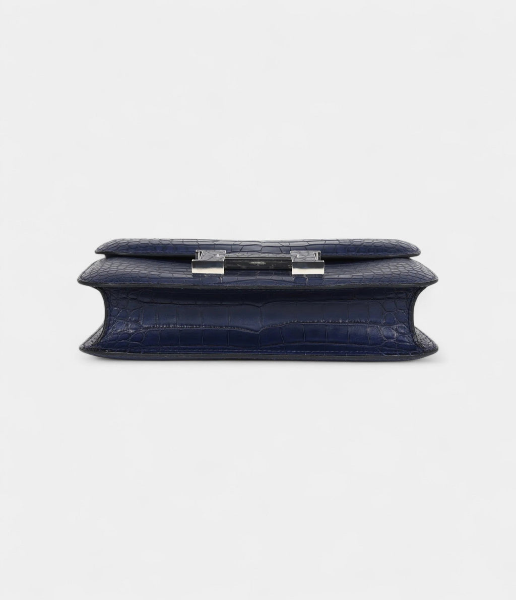 HMConstance 24 Bleu Saphir Matte Alligator Marquette Palladium Hardware