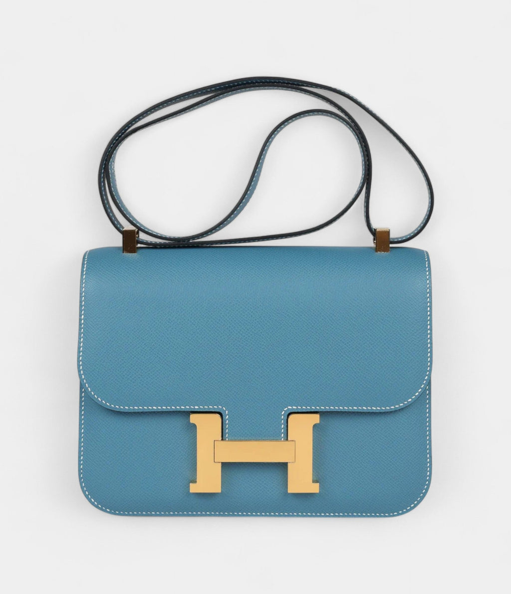 HMConstance 24 Blue Jean Epsom Gold Hardware