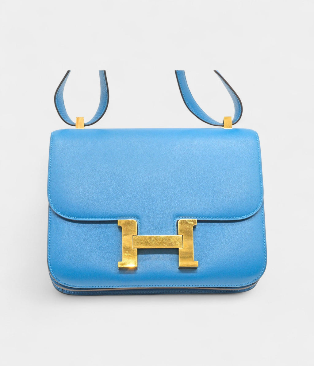 HMConstance 24 Blue Zanzibar Evercolor Leather Bag