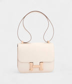 Hermes Constance 24 Craie Etain HSS Horseshoe Rose Gold Shoulder Bag