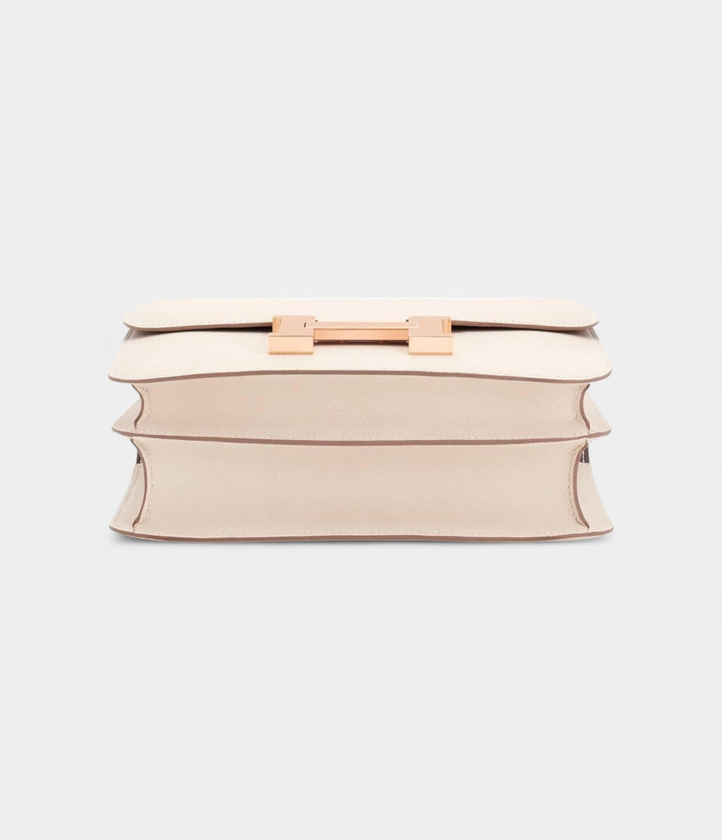 Hermes Constance 24 Craie Etain HSS Horseshoe Rose Gold Shoulder Bag