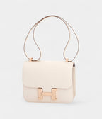 Hermes Constance 24 Craie Etain HSS Horseshoe Rose Gold Shoulder Bag