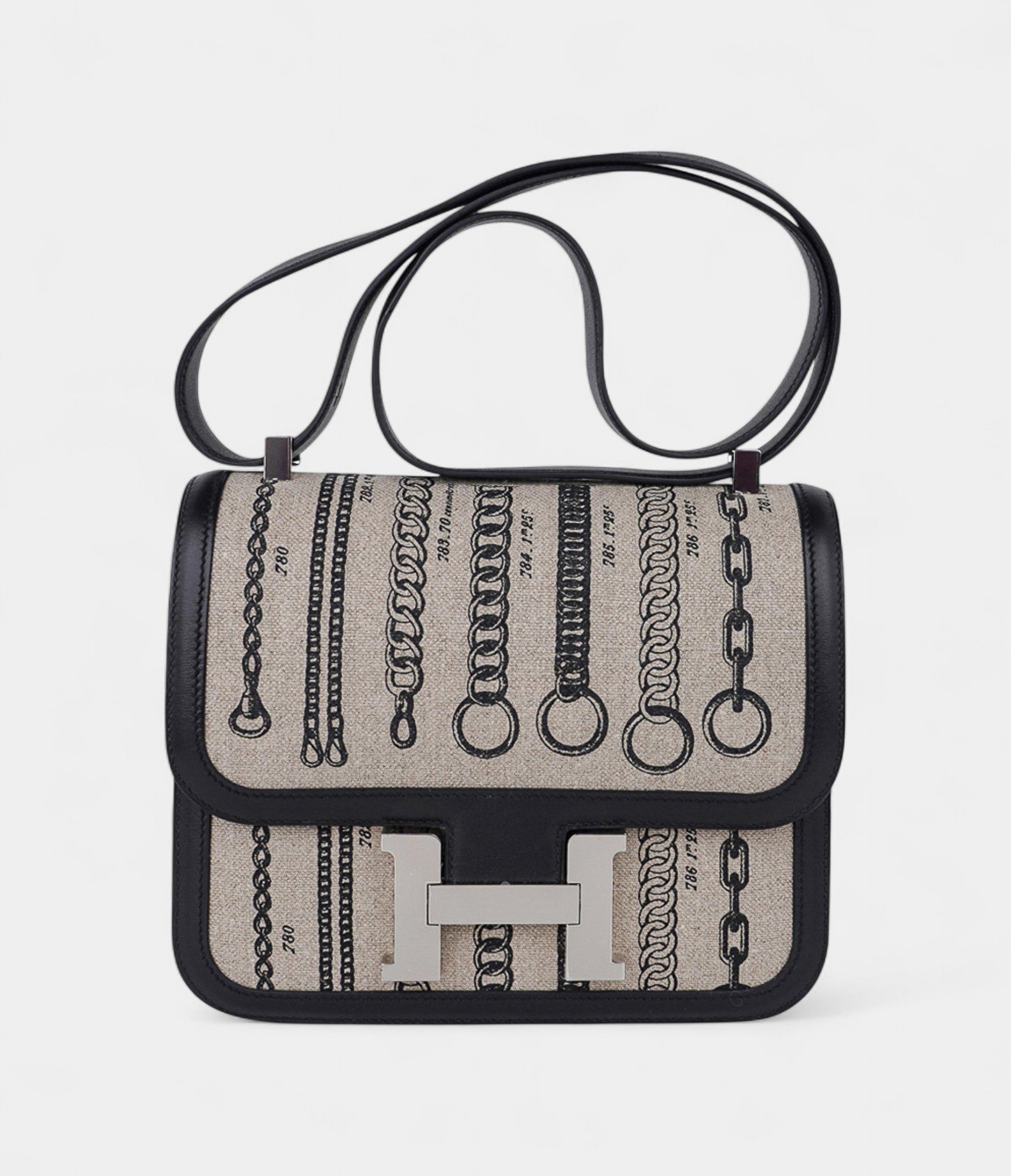 Hermes Constance 24 De Camp Dechainee Toile Limited Edition Black Swift Bag