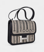Hermes Constance 24 De Camp Dechainee Toile Limited Edition Black Swift Bag