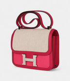 HMConstance 24 Rose Shocking and Ecru Toile H Berline and Framboise Swift Palladium Hardware
