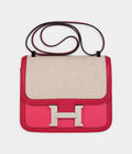 HMConstance 24 Rose Shocking and Ecru Toile H Berline and Framboise Swift Palladium Hardware