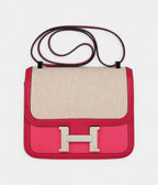 HMConstance 24 Rose Shocking and Ecru Toile H Berline and Framboise Swift Palladium Hardware