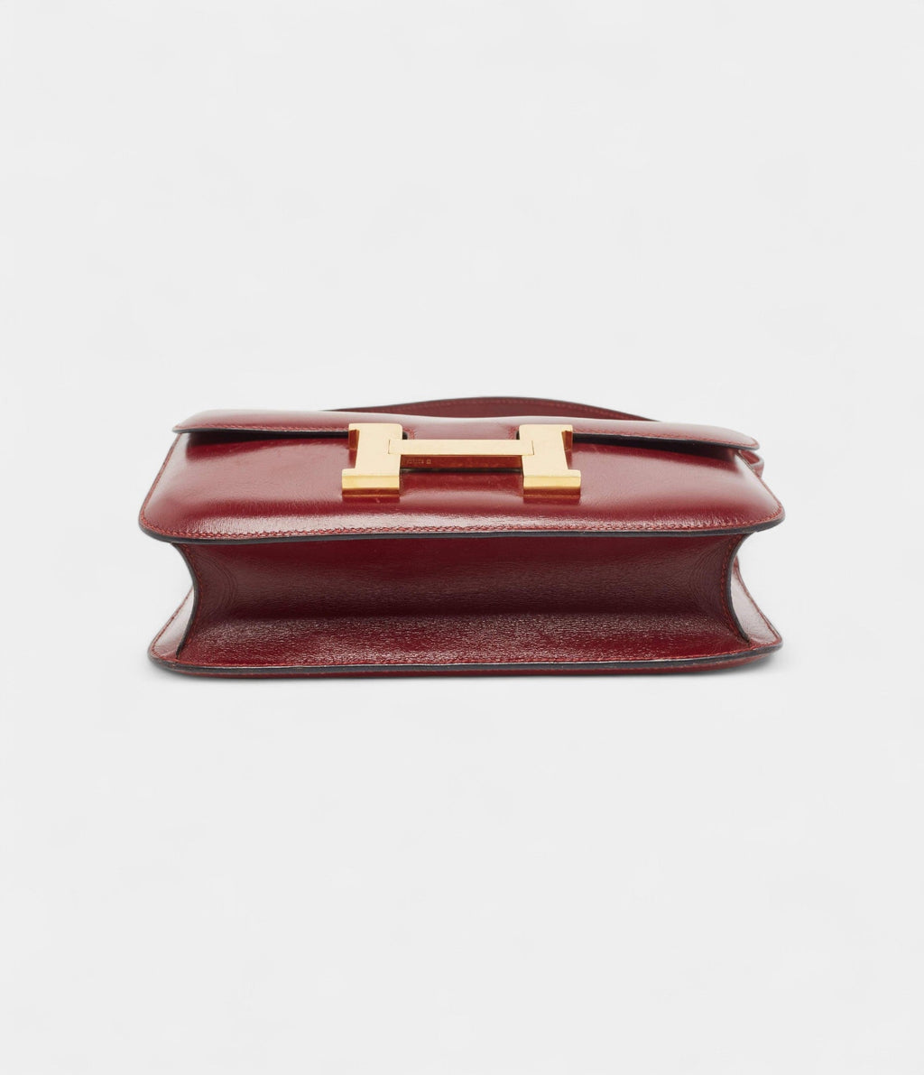 Hermes  Constance 24 Rouge Box Calf Leather Gold Finish Bag