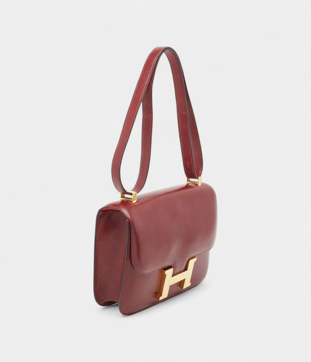 Hermes  Constance 24 Rouge Box Calf Leather Gold Finish Bag