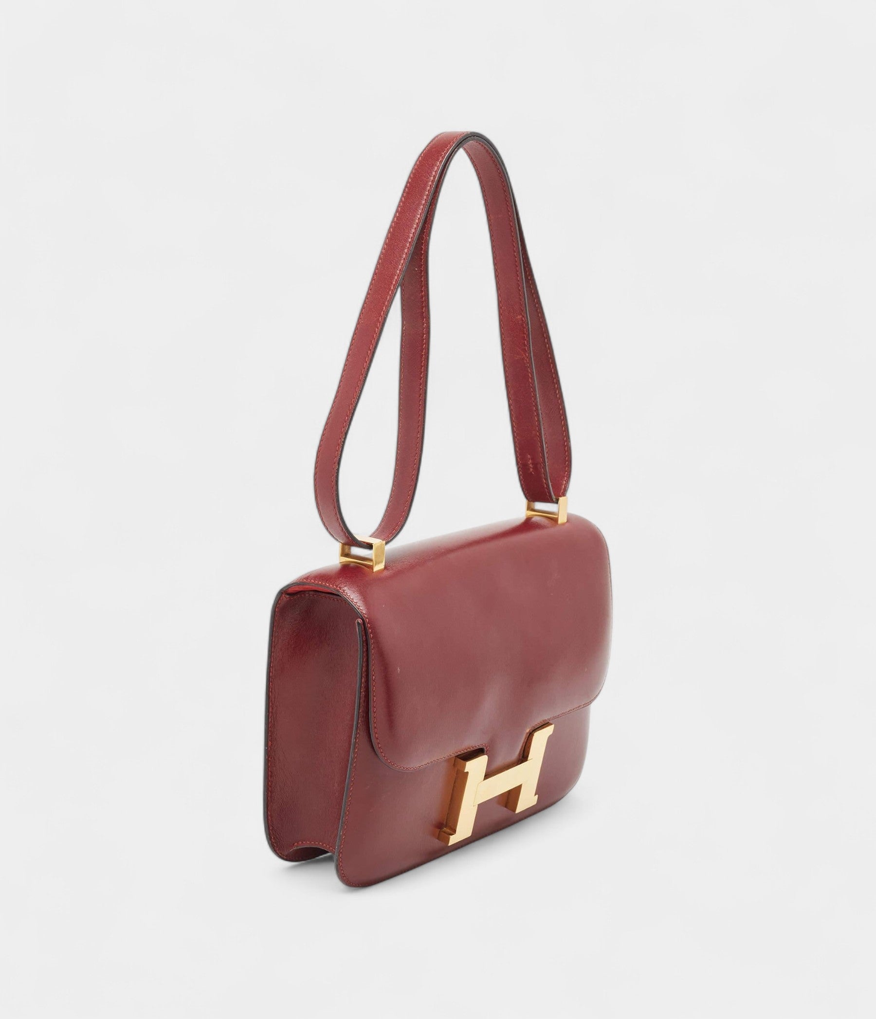 Hermes  Constance 24 Rouge Box Calf Leather Gold Finish Bag