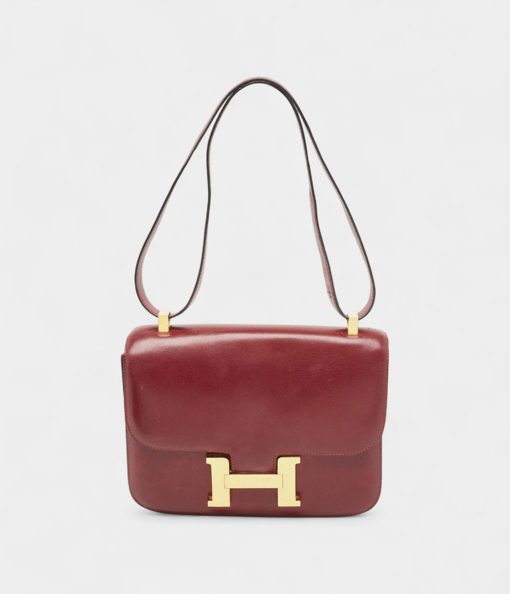 Hermes  Constance 24 Rouge Box Calf Leather Gold Finish Bag