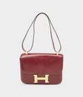 Hermes  Constance 24 Rouge Box Calf Leather Gold Finish Bag