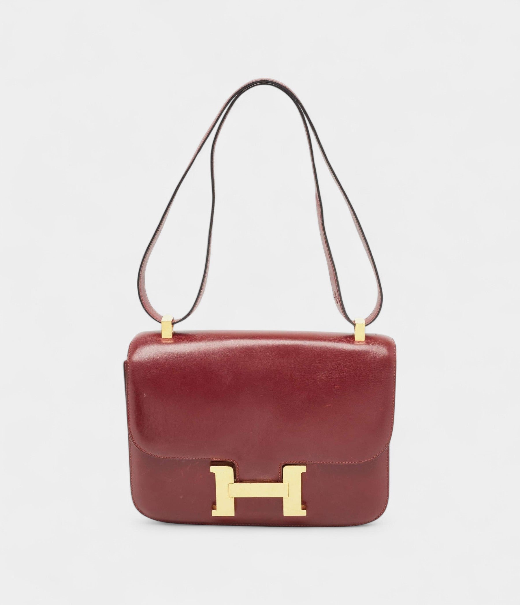 Hermes  Constance 24 Rouge Box Calf Leather Gold Finish Bag