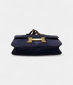 HMConstance 24 Vintage Navy Suede Bag GHW
