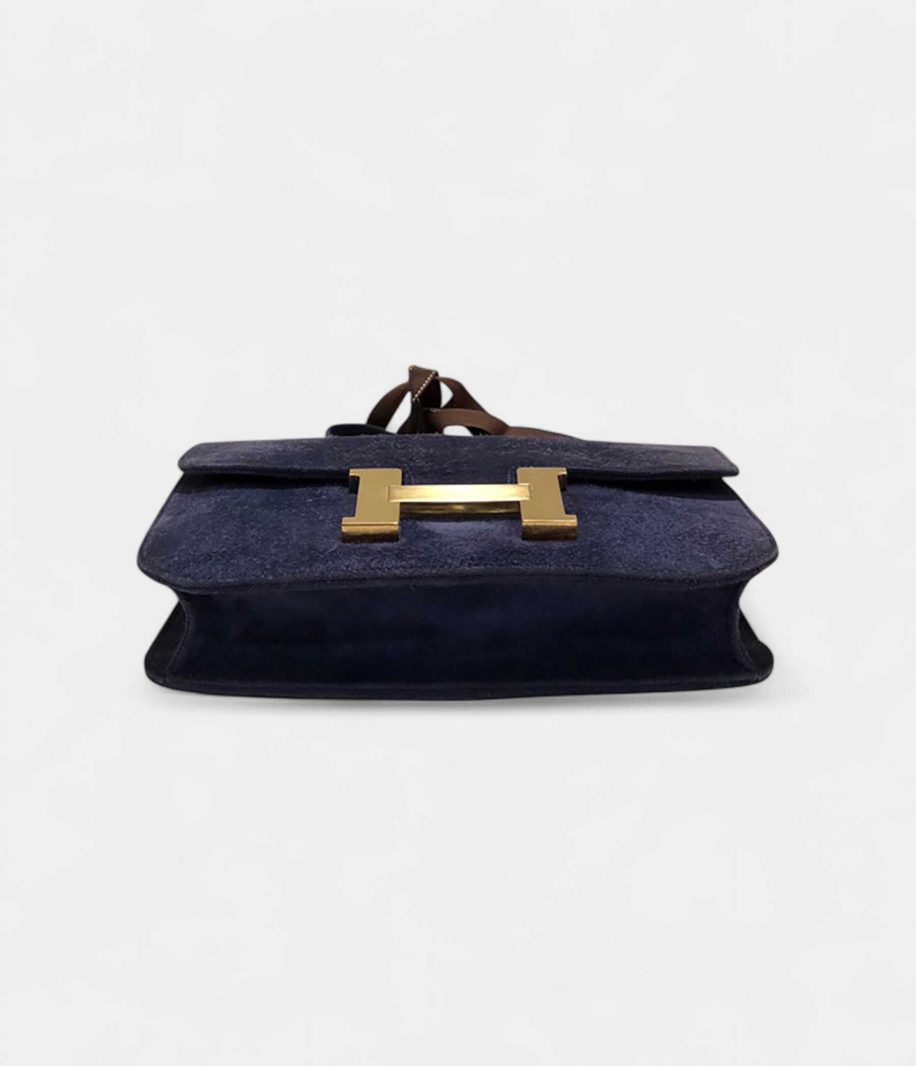 HMConstance 24 Vintage Navy Suede Bag GHW