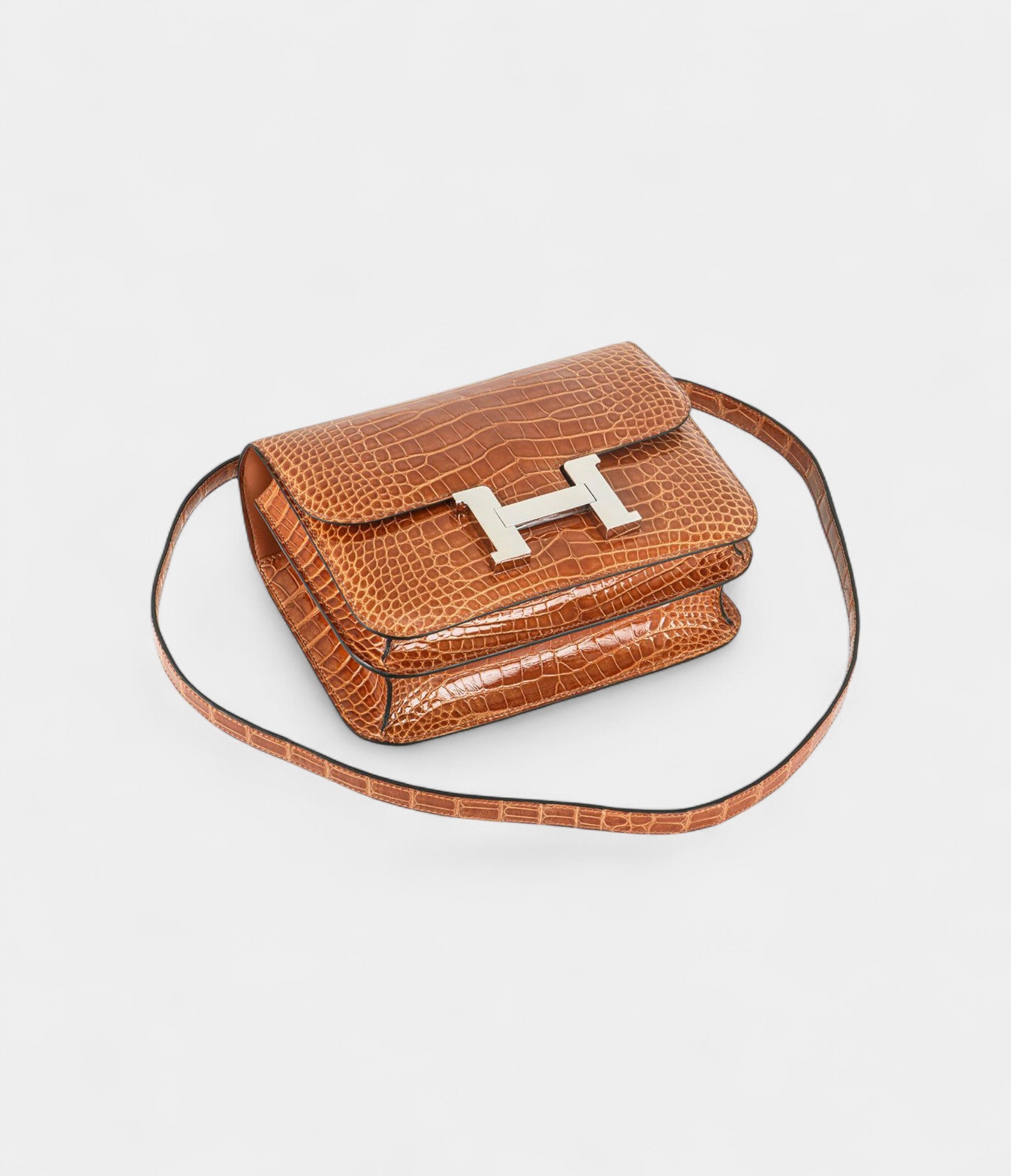 Hermés Constance 24cm Cuivre Lisse Alligator PHW
