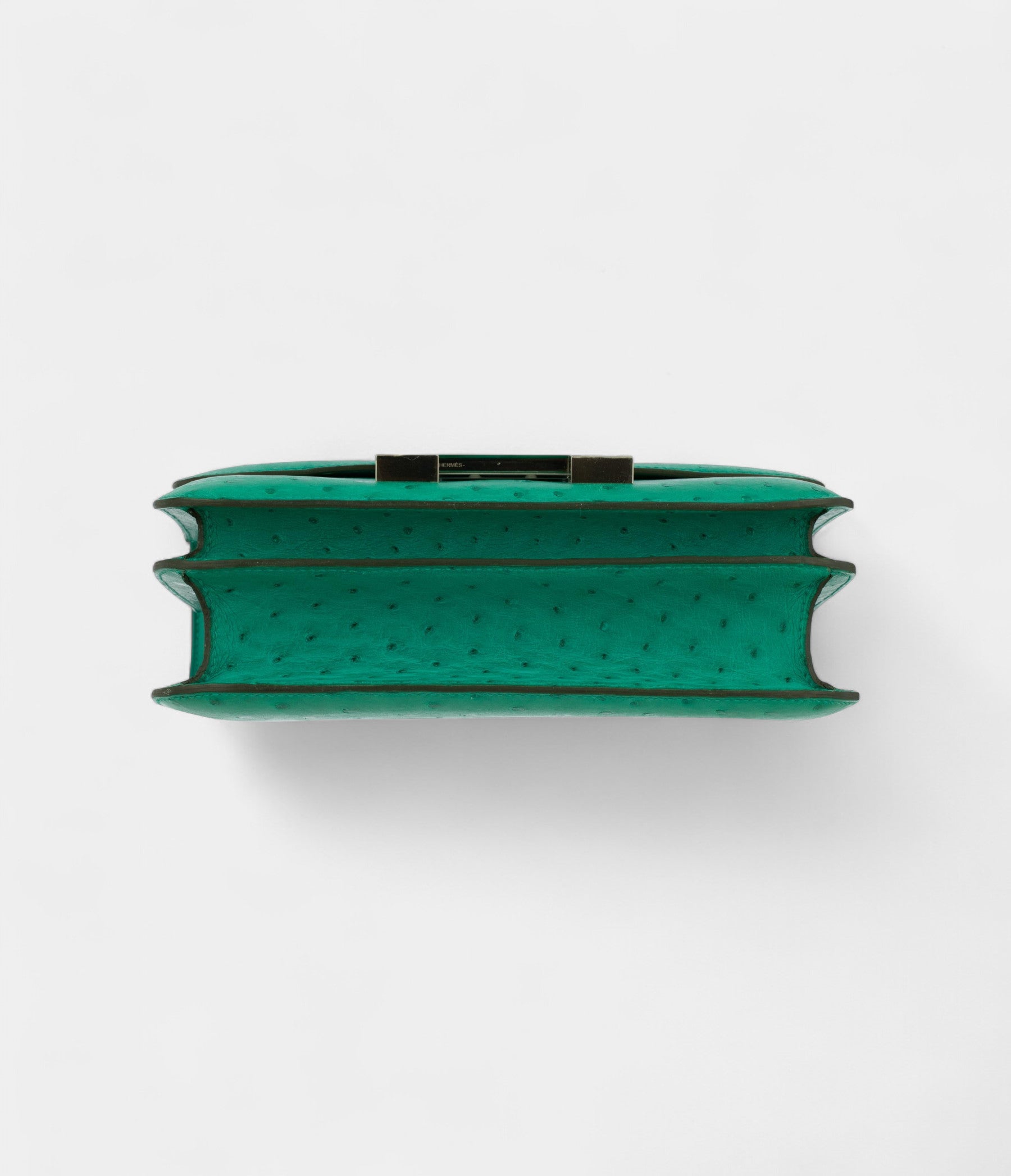 HMConstance 24cm Vert Vertigo Ostrich Leather Palladium Hardware