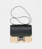 Hermes Constance 24 shoulder bag in black Madame calf and Clasp in Lizard