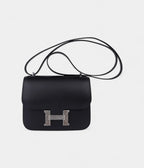Hermes Constance Bag 18 Black / Ombre Lizard Buckle Madame Leather New